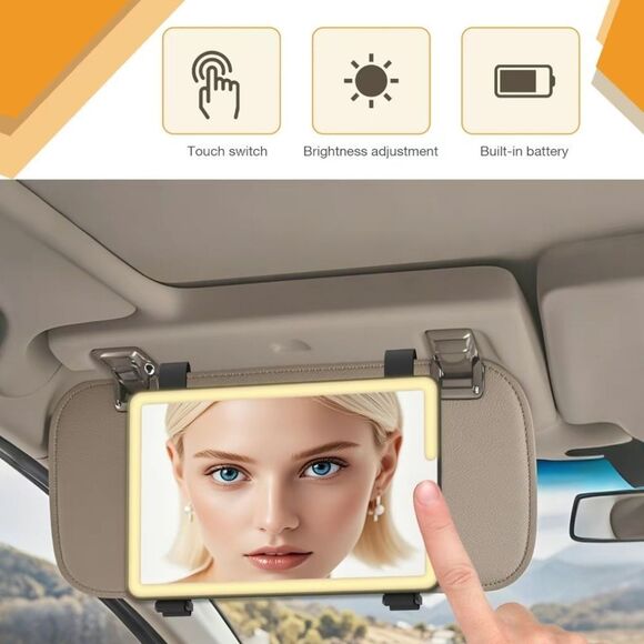 Universal Car Sun Visor Vanity Mirror with LED lights Brand New in Box - Picture 3 of 5